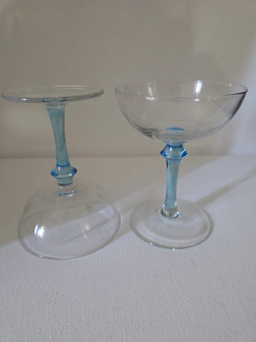 Bombay Sapphire Stem Coupe Glasses - Clear Bowls Gin/ Martini (Set of 2)